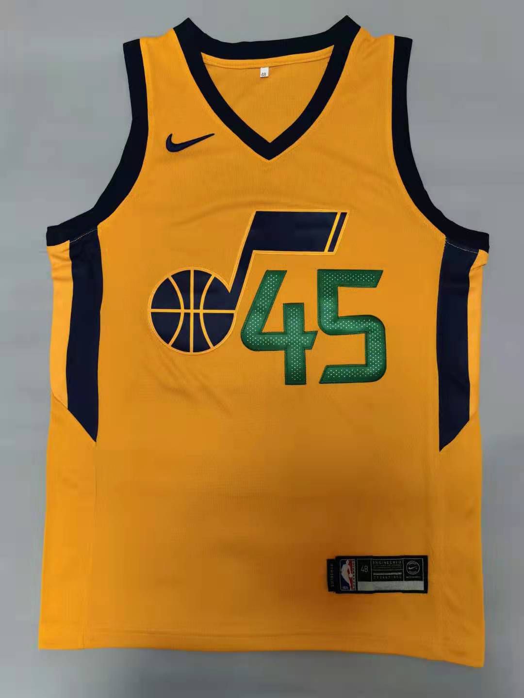 Men Utah Jazz 45 Mitchell Yellow 2021 Nike Game NBA Jerseys